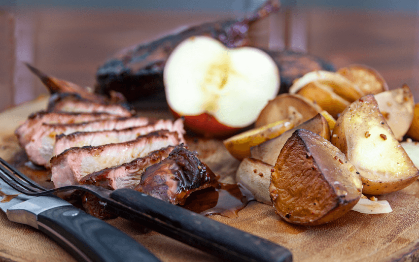 Slice and serve with smoky roasted potatoes