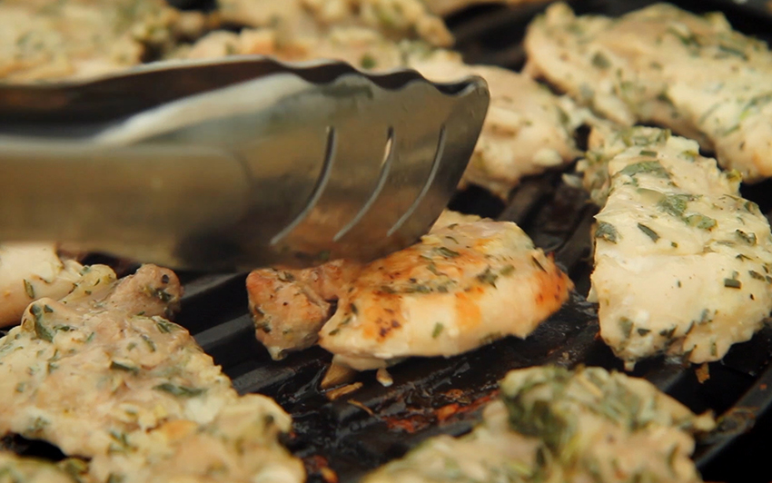Grill the chicken for 15 to 20 minutes - Gen Taylor Recipe Video