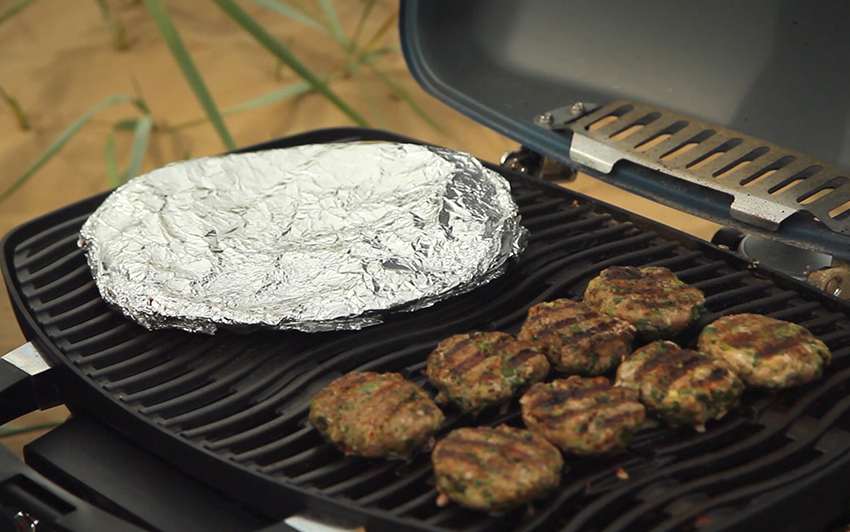 Warm the tortillas shortly before the burgers are done - Gen Taylor Video Recipe