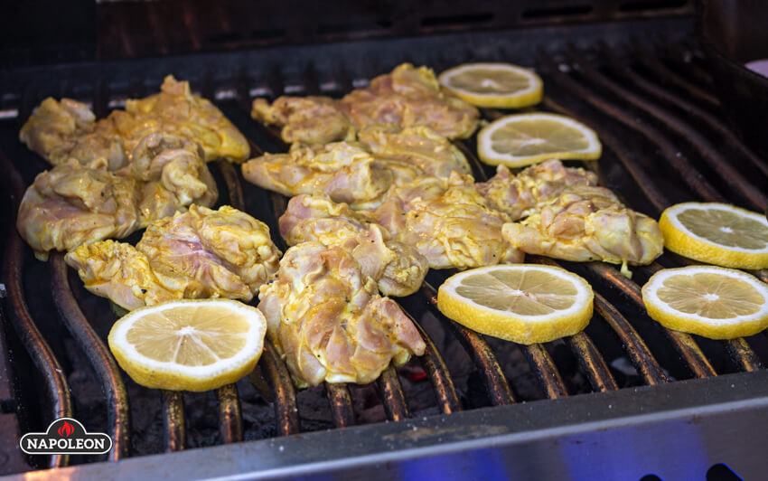 Grill the chicken using direct heat