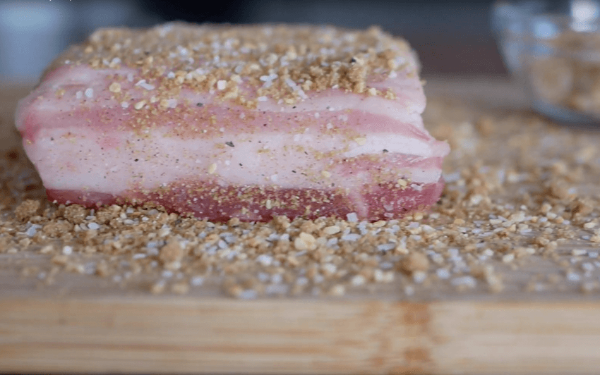 Crispy Asian Pork Belly - Season the belly thoroughly 