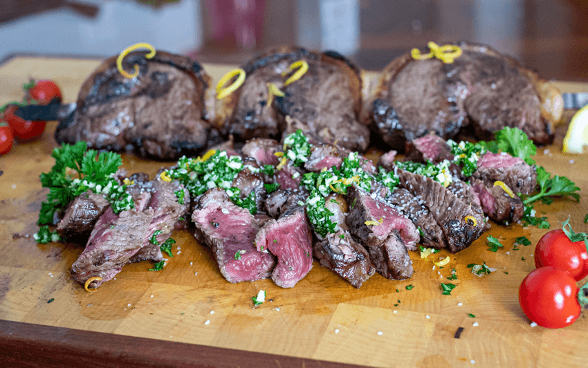 Picanha, Brazilian Style Steak - meat off the skewers