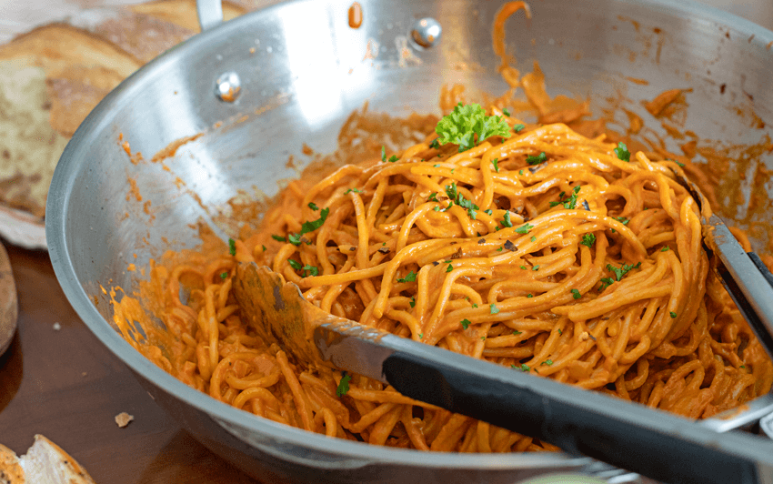 Chicken Alla Vodka with Spaghetti - So much saucy pasta