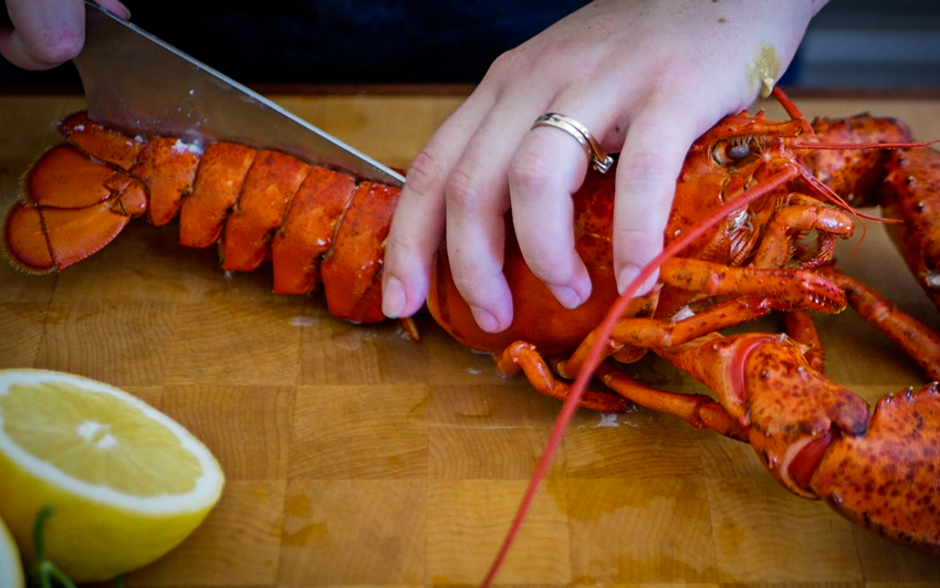 RecipeBlog - Charcoal Grilled Lobster - Cut in half