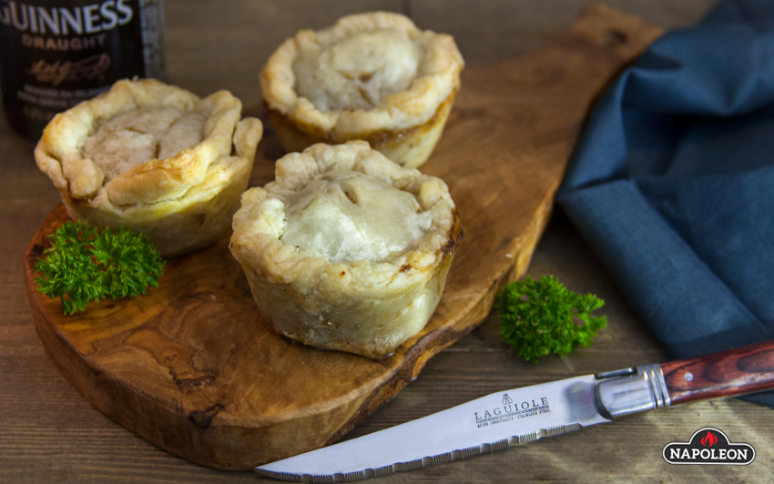 Serve 1 - Beef & Stout Pies With Caramelized Onions and Mushrooms
