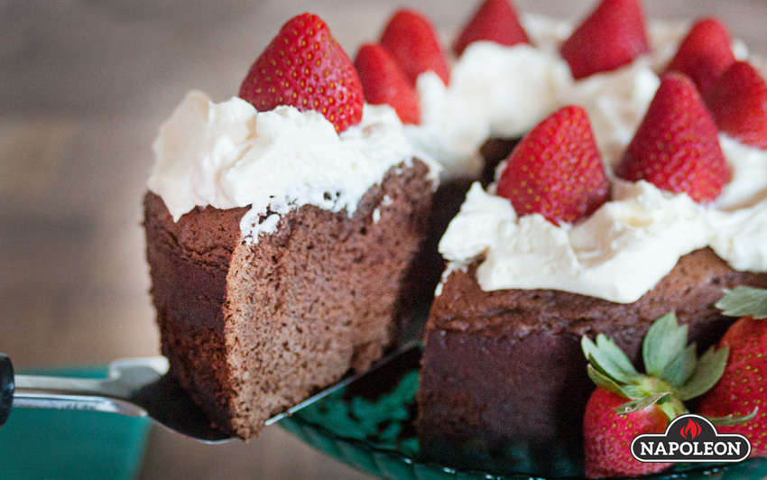 Serve 2 - Kahlua Chocolate Cake with Strawberries & Cream