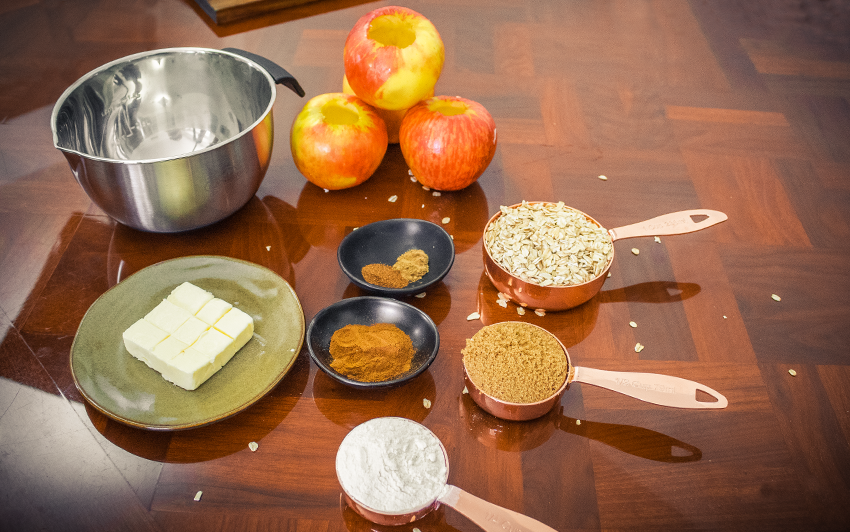 recipeBlog - Planked Apple Crisp - filling ingredients
