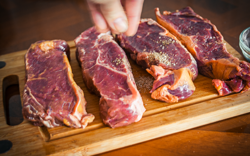RecipeBlog - Bison Strip Steaks - Season Steaks
