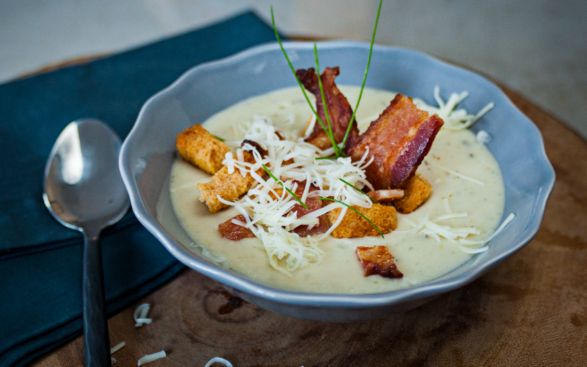 RecipeBlog - Potato Leek Soup Smoked Cream - serve2
