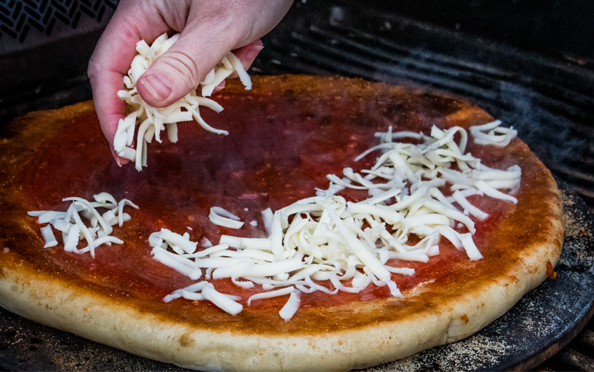 Recipe Blog - Bruschetta Pizza - sauce cheese