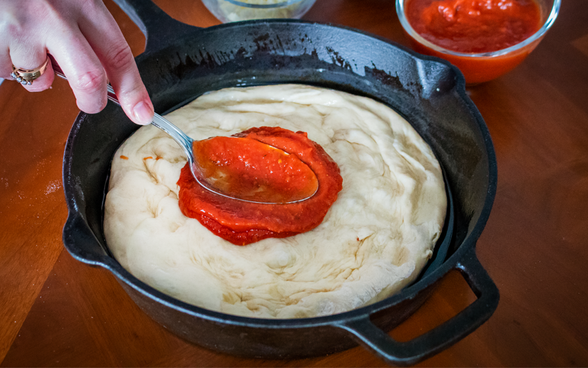 Recipe Blog - Cast Iron Pan Pizza - sauce