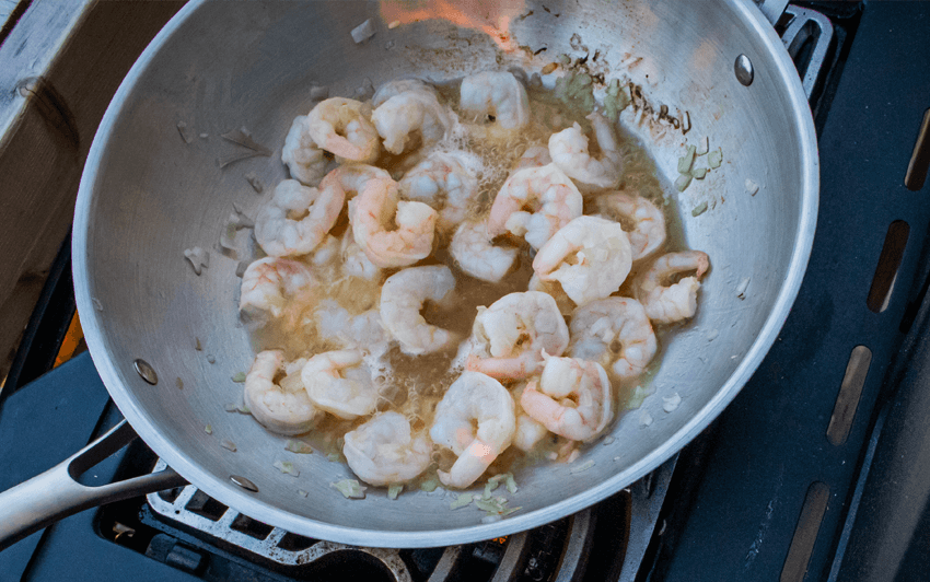Recipe Blog - Shrimp N Tomahawk - flambe