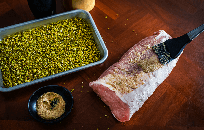 Recipe Blog - Pistachio Crusted Pork - brush