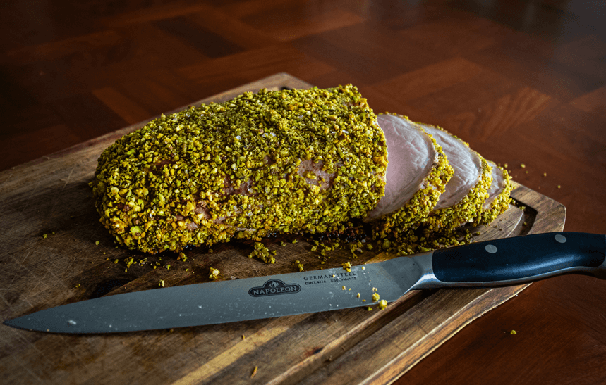 Recipe Blog - Pistachio Crusted Pork - slice