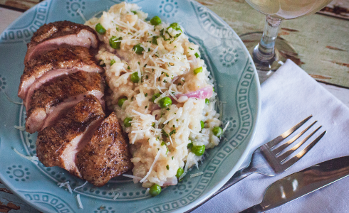 RecipeBlog - Feature - BBQ Duck with sweet pea risotto